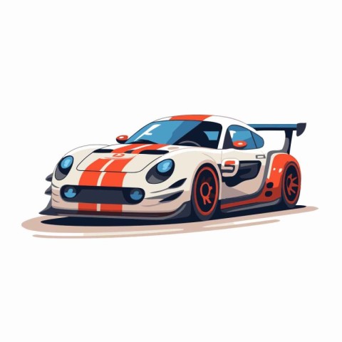 Racing sport car vector Illustration isolated on a white backgro