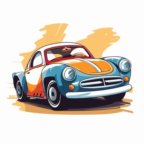 Vintage car on a white background. Vector illustration for your