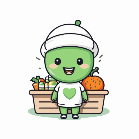 vegetables character mascot design. vector illustration eps10 gr