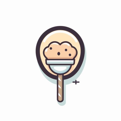 Ice cream icon in flat style. Ice cream vector illustration on w