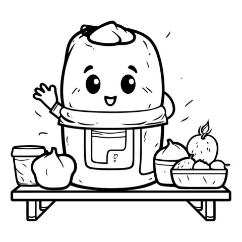 Black and White Cartoon Illustration of Cute Egg Carton Characte