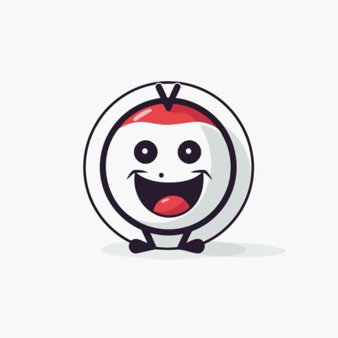 Cute apple character with smiley face. vector illustration. Cute