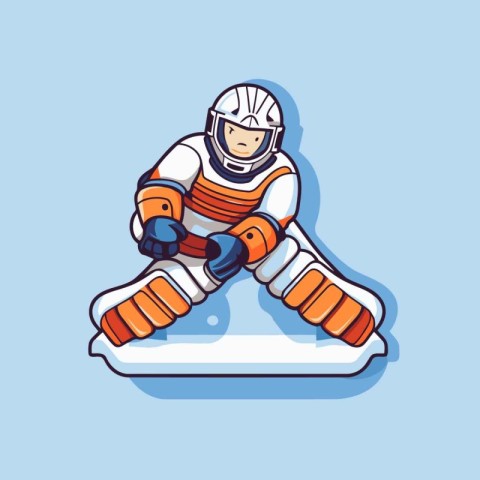 Ice hockey player. Vector illustration of a hockey player on ice