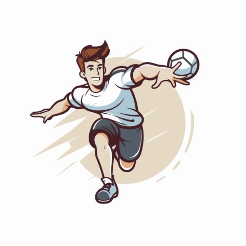 Illustration of a soccer player kicking a ball viewed from side