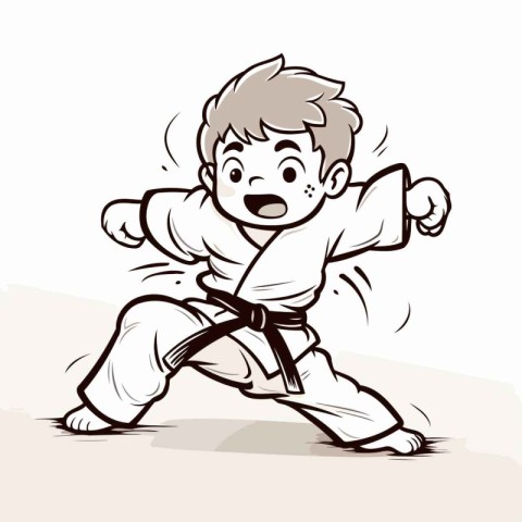 Karate boy vector illustration. Cartoon karate boy vector illust