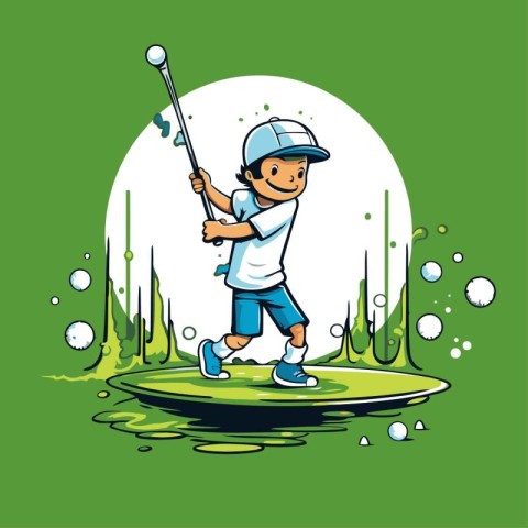 Golf player. Vector illustration of a golf player playing golf.