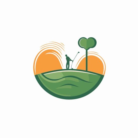 Golf Logo Design Concept. Vector Illustration. EPS 10.