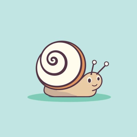 Snail cartoon icon. Flat design. Vector illustration eps 10