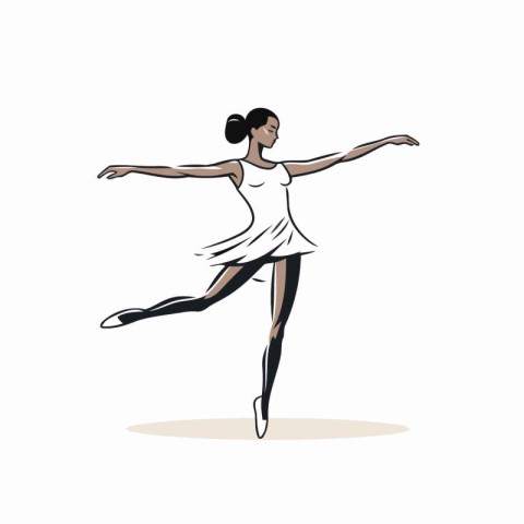 Ballet dancer. Vector illustration of a ballerina in a white dre