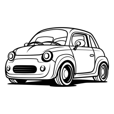 Retro car on a white background. Vector illustration of a retro