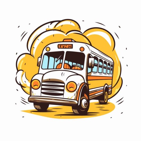 School bus. Vector illustration of a school bus on white backgro