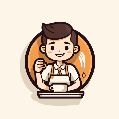 Coffee shop character design. vector illustration eps 10.