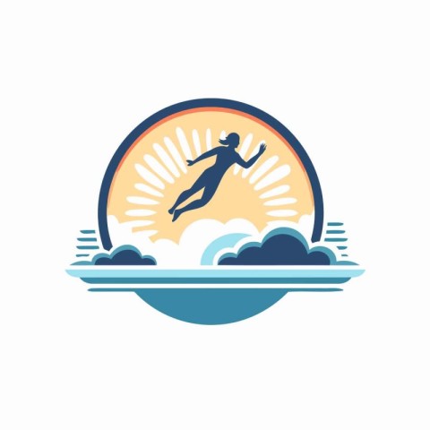 Surfing logo design template. Surfer icon. Vector illustration.