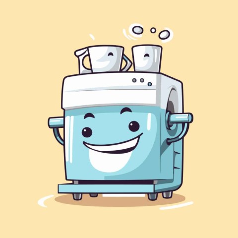 Illustration of a Toaster Cartoon Character Mascot Design.