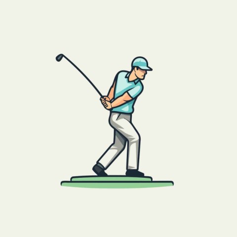 Golf player. Vector illustration of a golfer playing golf.