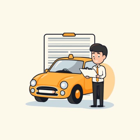 Taxi service concept. Vector illustration in flat cartoon style.