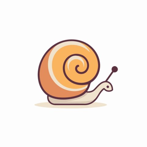 Snail icon. Vector illustration of a snail on white background.