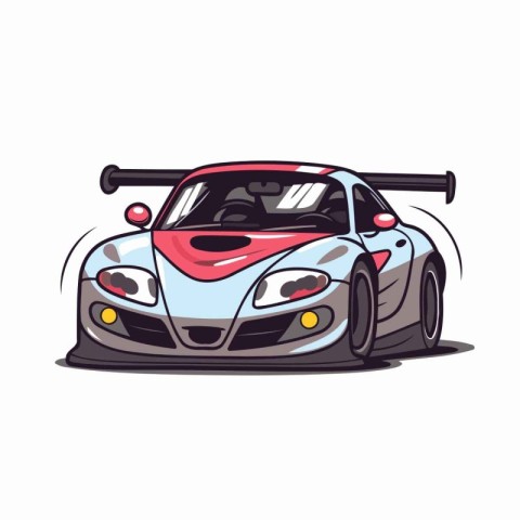 Race car. Vector illustration. Isolated on a white background.