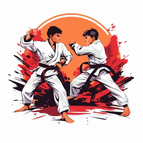 Taekwondo. karateial arts. vector illustration