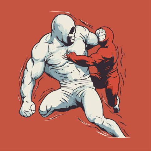 Superhero boxing. vector illustration of super hero boxing isola