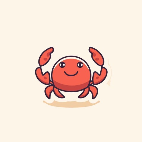 Cute cartoon crab. Vector illustration isolated on white backgro