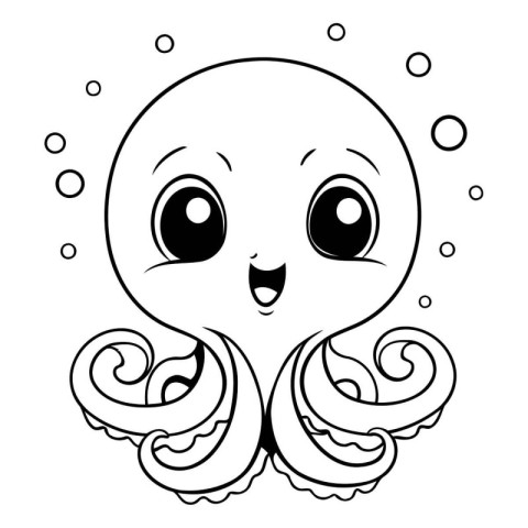 Octopus cartoon design. Kawaii expression cute character funny a