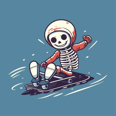 Skateboarder. Vector illustration of a funny skater.