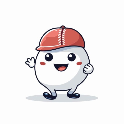 Cute Snowman Cartoon Mascot Character with Beanie hat