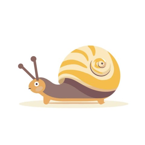 Cute snail cartoon vector Illustration isolated on a white backg