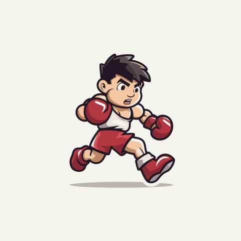 Boxer Cartoon Mascot Character Mascot Design Illustration