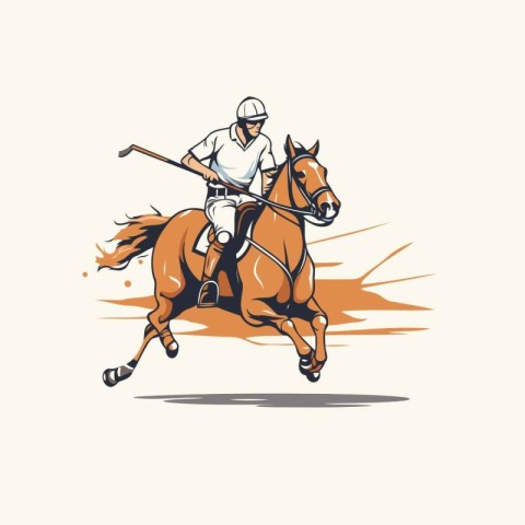 Horse riding. jockey on horseback. Vector illustration.