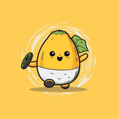 Cute cartoon vegetable character. Vector illustration. Cute vege