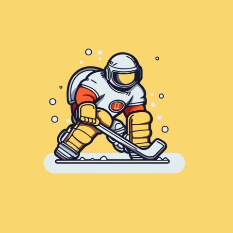 Hockey player. Vector illustration of a hockey player on the ice