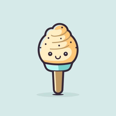 Cute ice cream character. Vector illustration in flat design sty