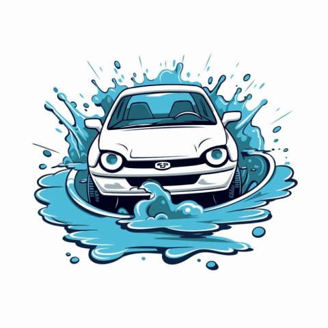 Car wash. Vector illustration. Isolated on a white background.