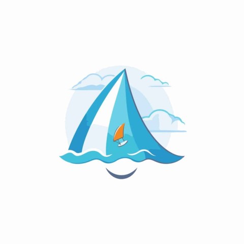 Sailing boat vector logo design. Yachting logotype.