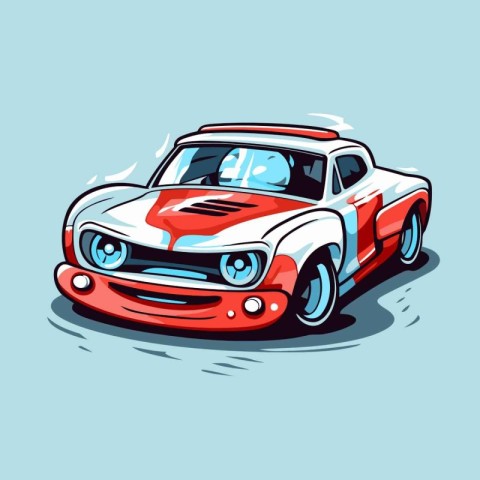 Retro car. Vector illustration. Design element for poster. card.