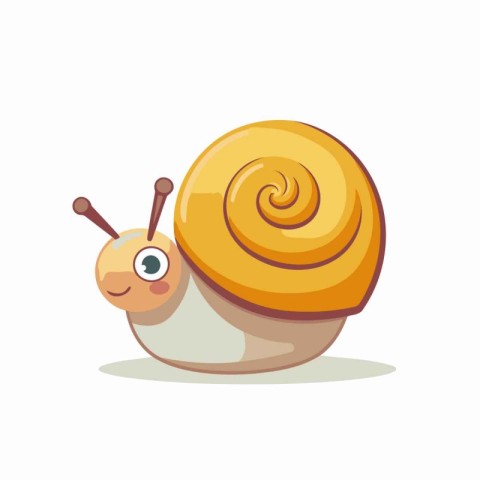 Cute cartoon snail vector Illustration isolated on a white backg