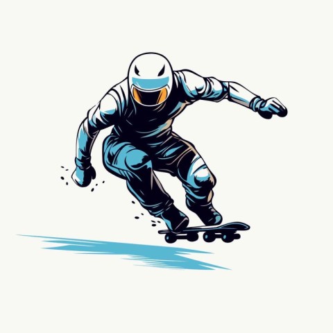 Skateboarder. Extreme sport. Vector illustration in retro style