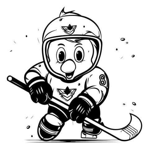 Ice Hockey Player Mascot. Vector illustration ready for vinyl cu