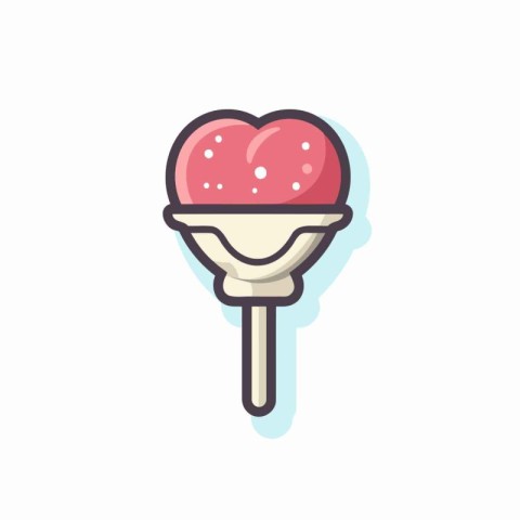 Candy lollipop icon in flat color style. Vector illustration.