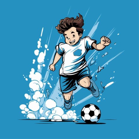 Soccer player in action. Vector illustration of a soccer player.