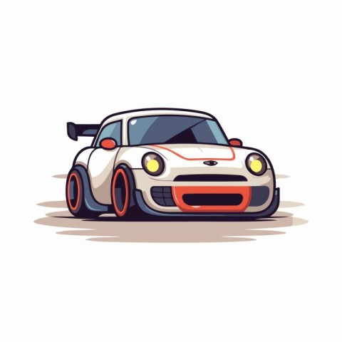 Retro car. Vector illustration in cartoon style on white backgro