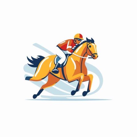 Horse jockey. equestrian sport. vector illustration.