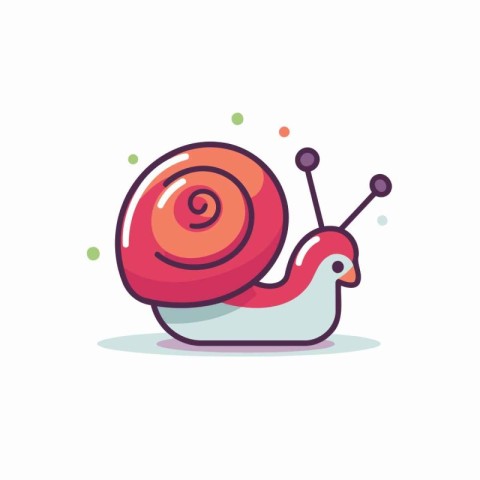 Snail icon. Vector illustration in flat style on white backgroun