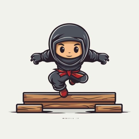 Karate boy in kimono and helmet. Vector illustration.