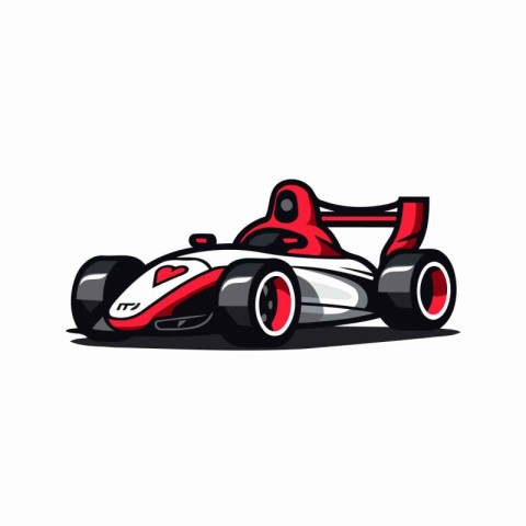 Racing car. Vector illustration on white background. Isolated.