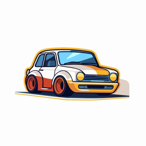 Retro car icon. Vector illustration in cartoon style isolated on