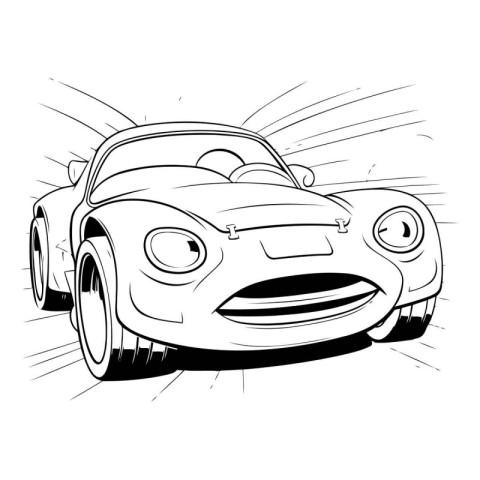 sketch of a sports car on a white background. vector illustratio