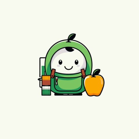 Back to School. Vector Illustration of Cute Cartoon Backpack and